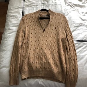 Mens Ralph Lauren Cableknit 1/4 Zip